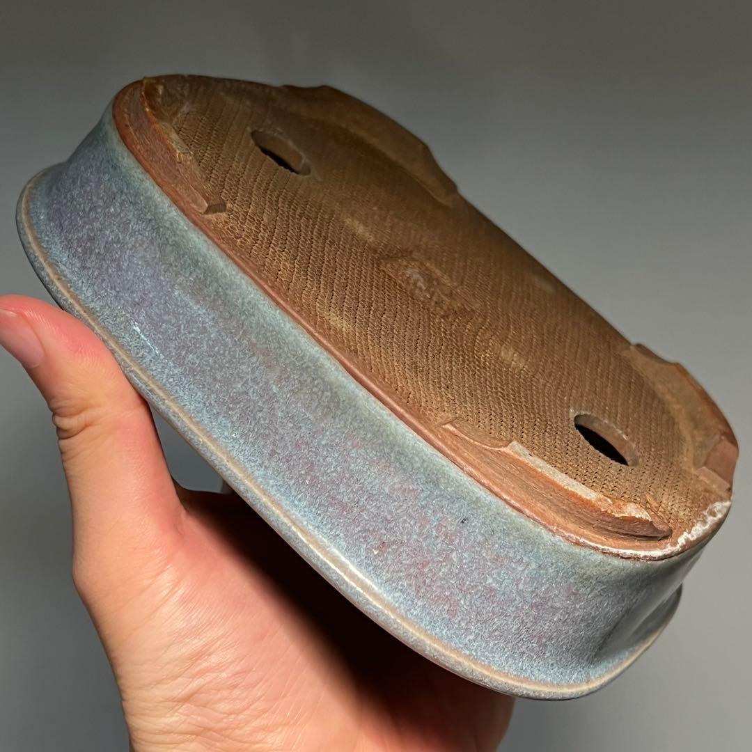 831.虹泉 紫釉抚角段足長方 盆栽鉢 植木鉢 16.8*13.3*4cm 831.虹泉 紫釉抚角段足長方 盆栽鉢 植木鉢 16.8*13.3*4cm 831.虹泉 紫
