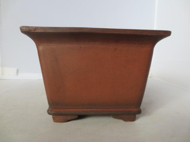 朱泥外縁下紐　花盆　朱泥花盆　中国古鉢　高さ11㎝　　R7/12/18-1