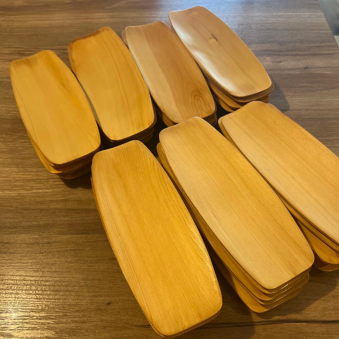 ひのき 舟型 おしぼり皿　16206 35枚セット　中古品 おしぼり受け・卓上小物・カトラリーの通販|食器のセール・購入なら陶磁庵