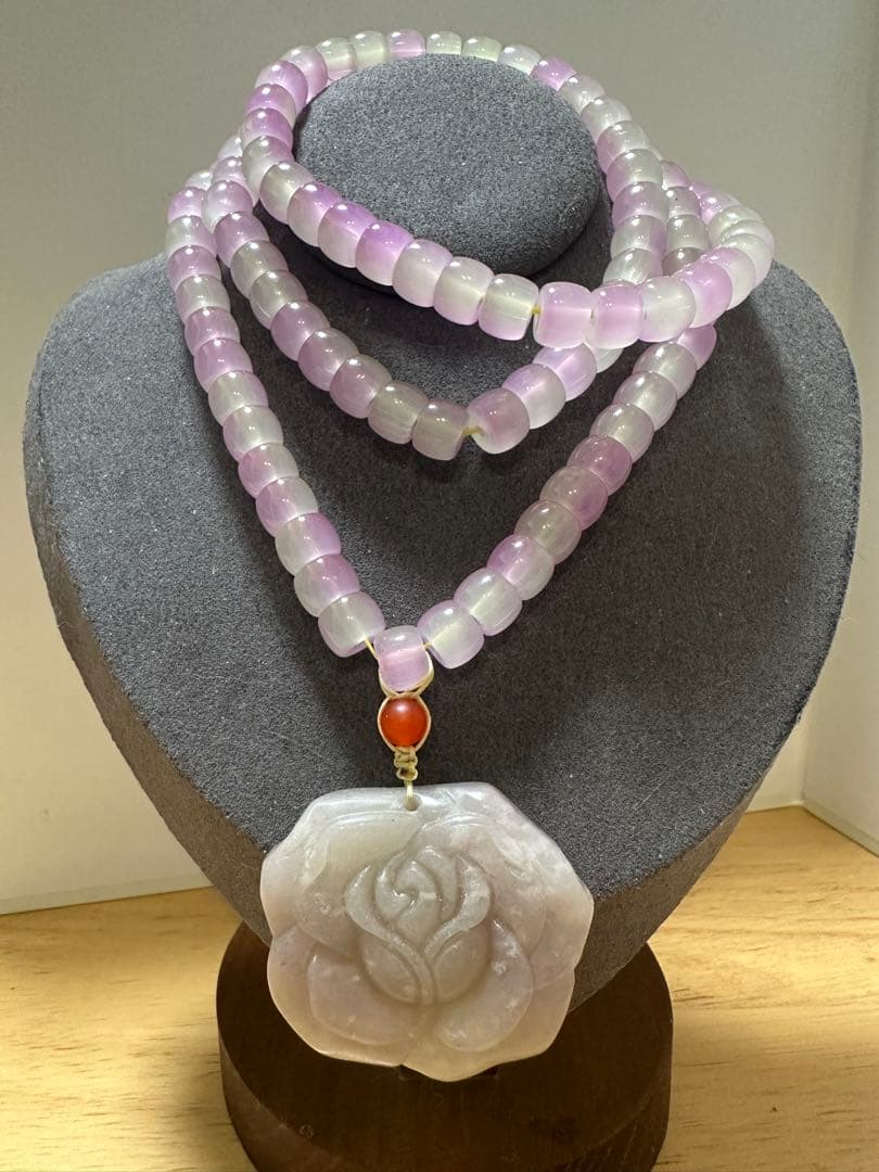 紫玉薔薇ペンダント　シャー太翠