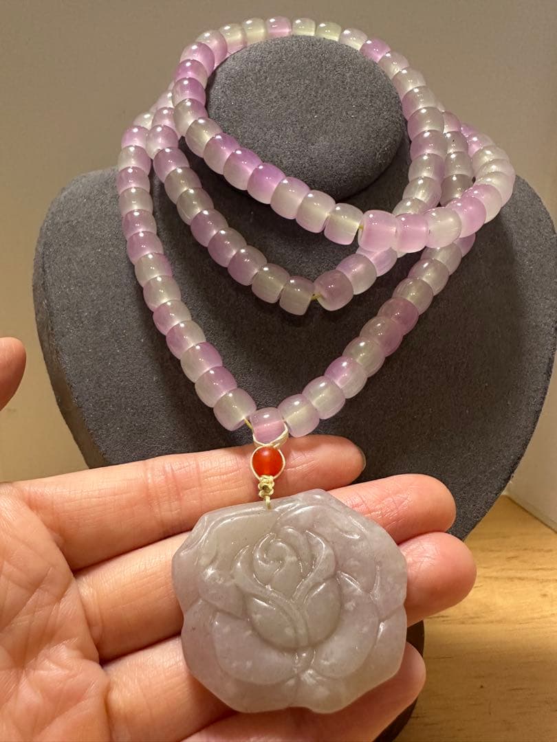 紫玉薔薇ペンダント　シャー太翠