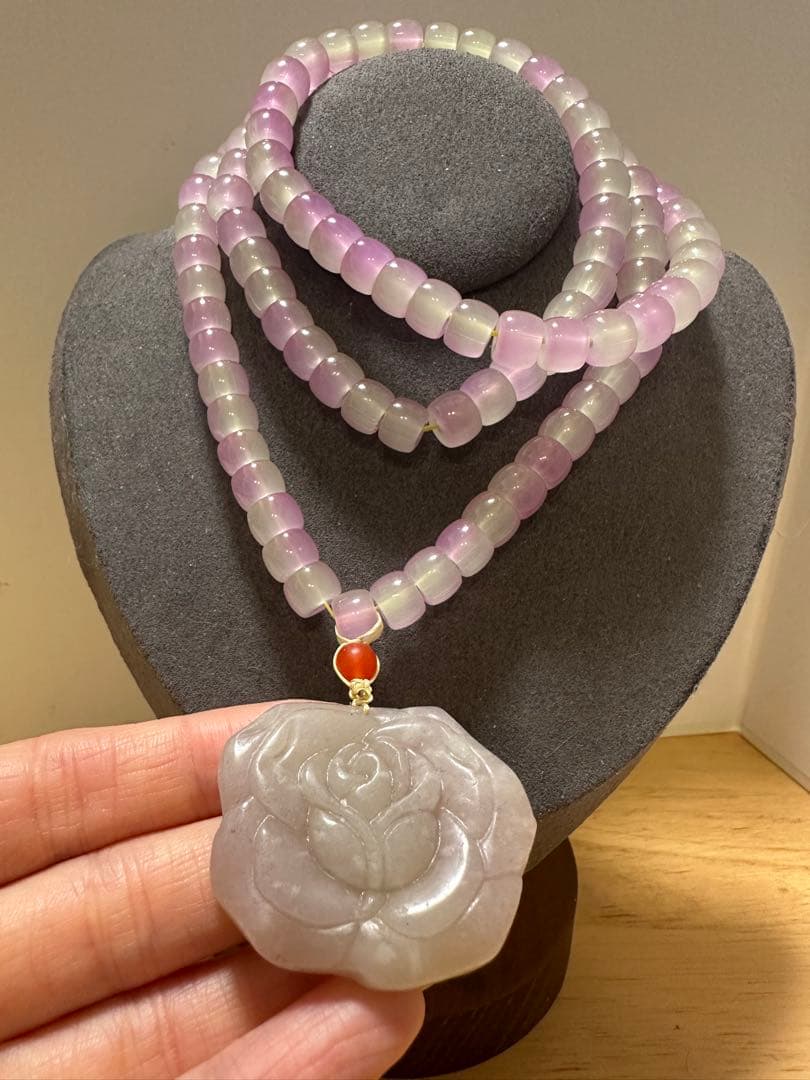 紫玉薔薇ペンダント　シャー太翠