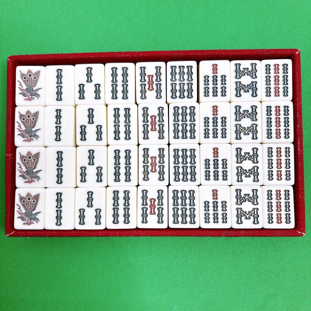 ミズノ 丸一 麻雀牌 背緑 三本羽 一索 飛龍 金彩