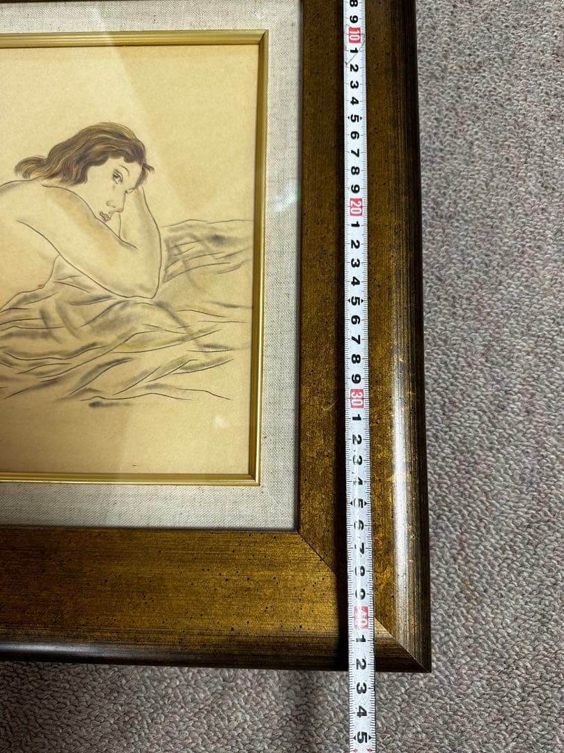 専用　Foujita 裸婦水彩画額　52✖️42cm け東0309②