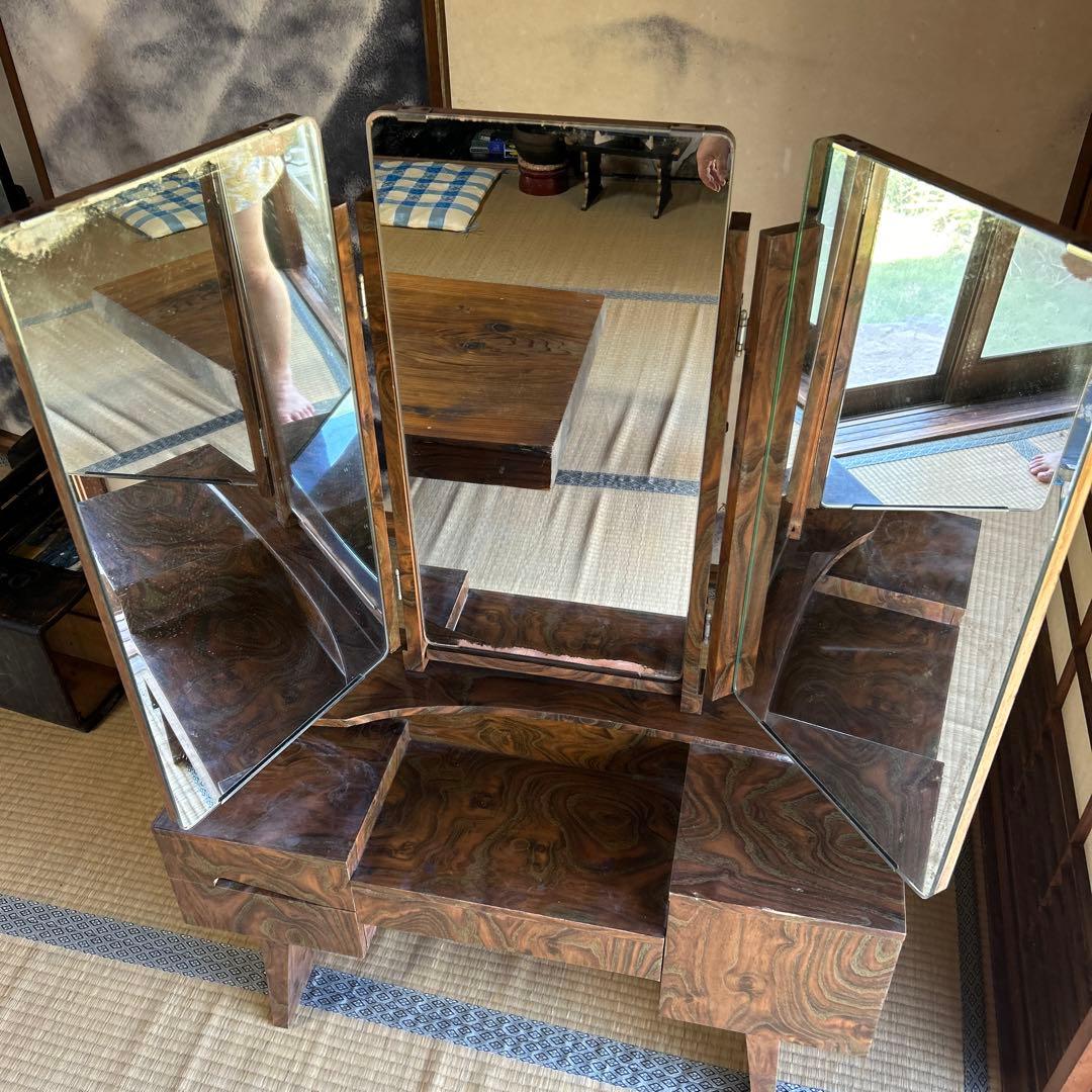 三面鏡 昭和レトロ 鏡台 姿見 ドレッサー - メルカリ