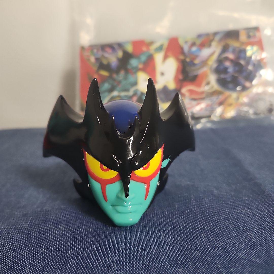 墓場の画廊 デビルマン マスク 面取れ ソフビ グリーン 一部塗装剥がれ