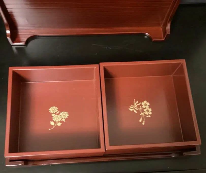 新品 象彦漆器 四方盆 菓子器 四角形 濃い赤色 箱付き - メルカリ