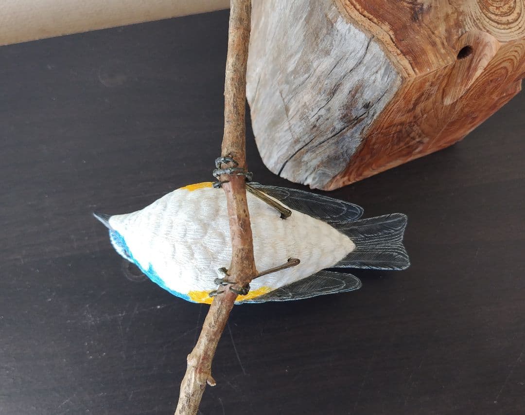 バードカービング”ルリビタキ(瑠璃鶲） S.No.:B1011 - メルカリ