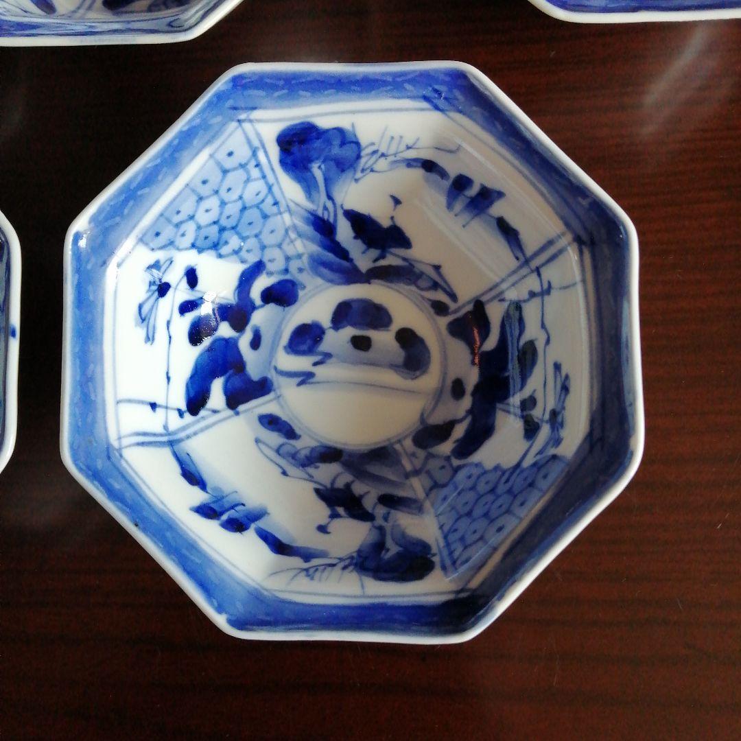 伊万里　染付八角向付　13客　11.5cm　明治〜大正期