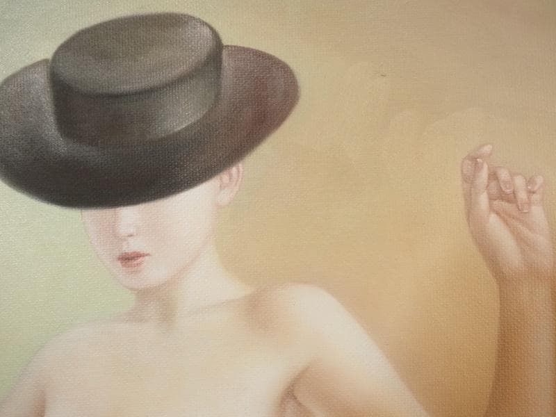 【新春売り】人物　裸婦像　油絵　高塚省吾　ハバネラ　F８　額付き　手描き　肉筆