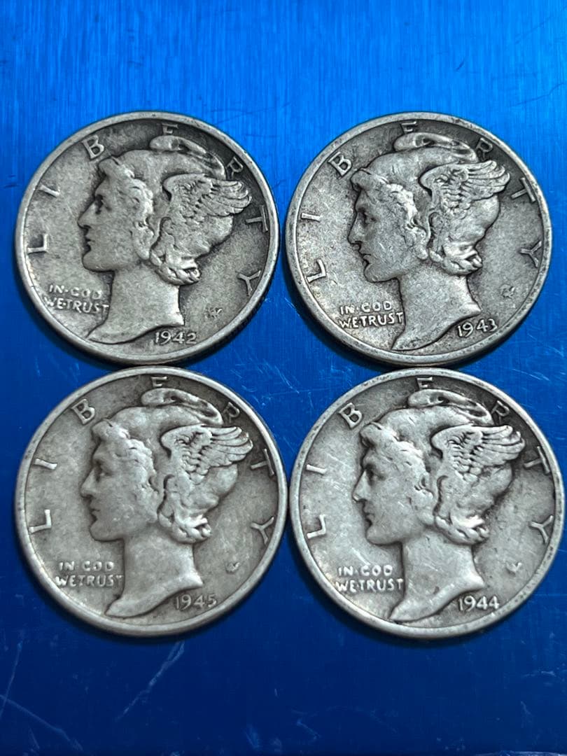 銀貨マーキュリー・ダイム 4枚セット Mercury dime silver s-l400.jpg