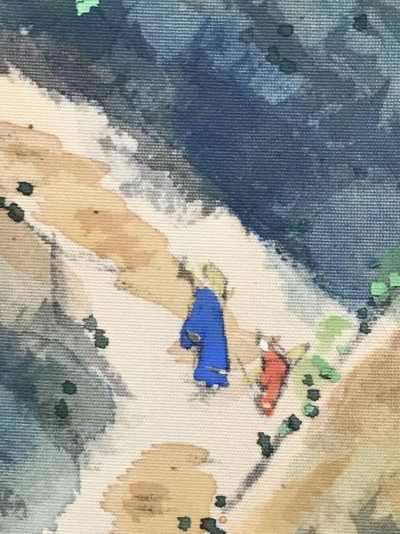 【真作】堀江春斎/蓬莱山図/山水図/祝事山水図/掛軸/名家伝来/AD-264