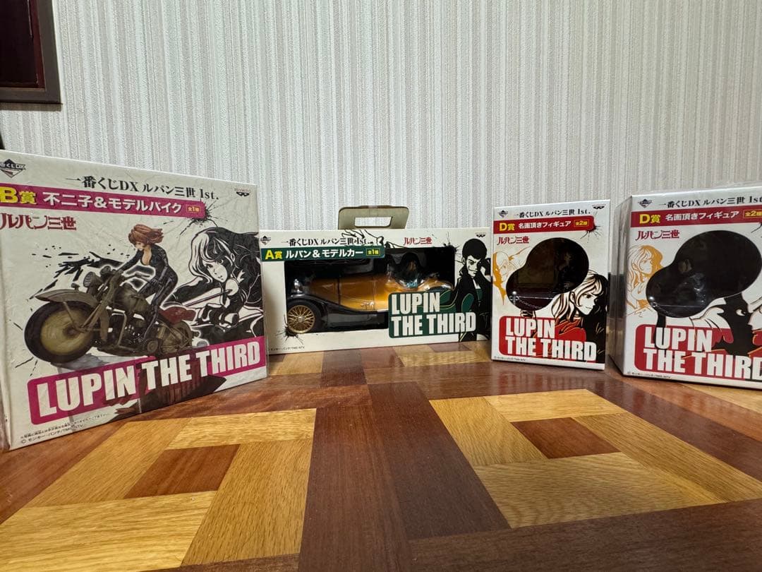【4点セット】一番くじDX ルパン三世 A賞+B賞+D賞2種 TVアニメのオープニングをテーマにしたフィギュアと実用品をライン