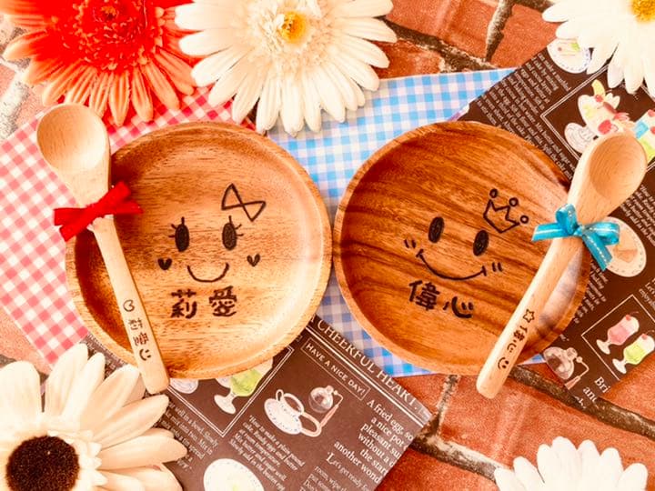 名前入り ミニスプーン 離乳食 イニシャル ハンドメイド ウッドバーニング