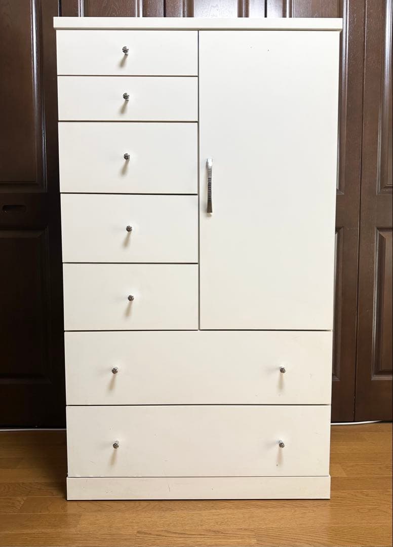 ホワイトチェスト 引き出し付き　タンス　直接引取り可能 ニトリ（NITORI） 選べるチェスト60 4段 奥行44 ホワイト タンス