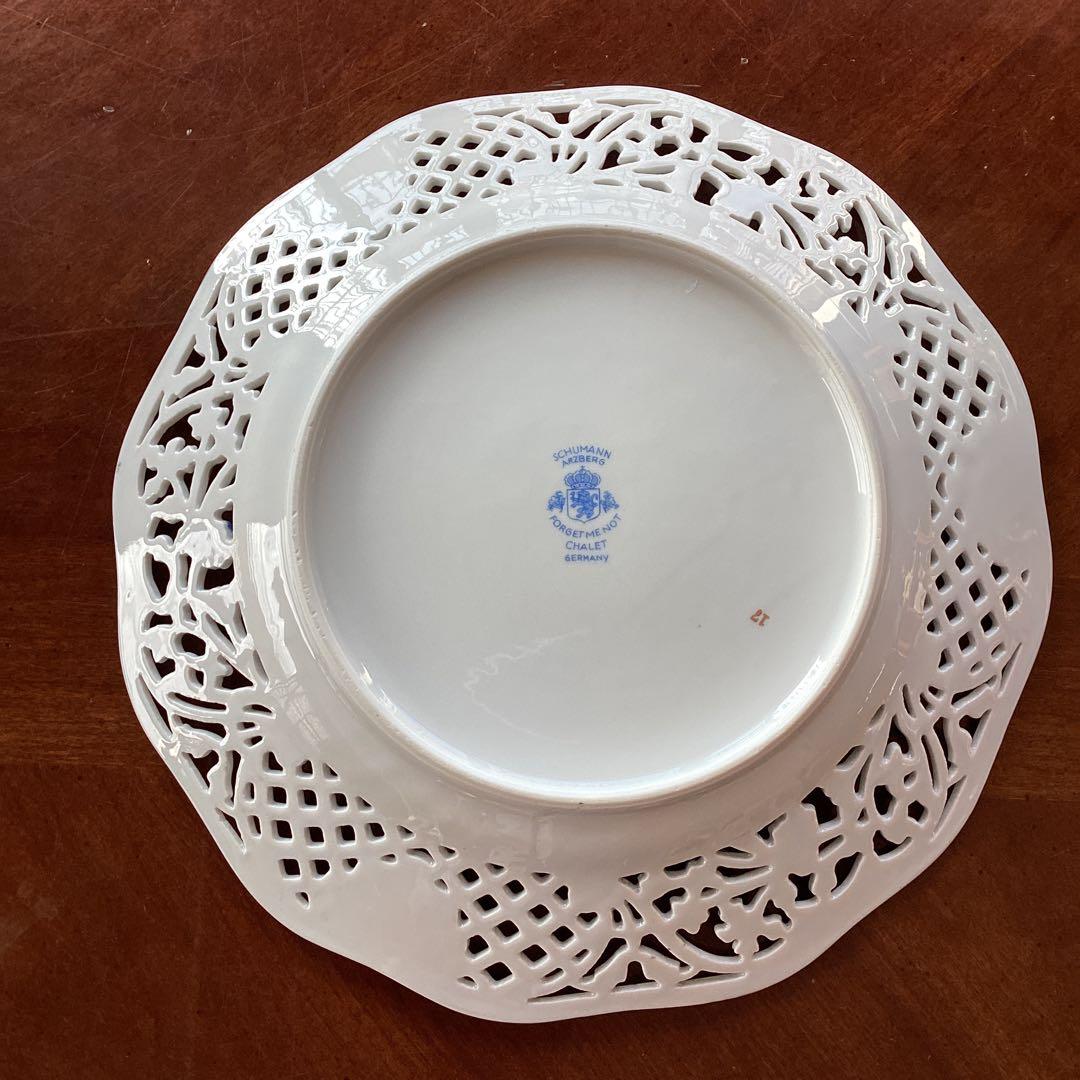 SCHUMANNBAVARIA 勿忘草24cmピアスプレートアンティーク《D》