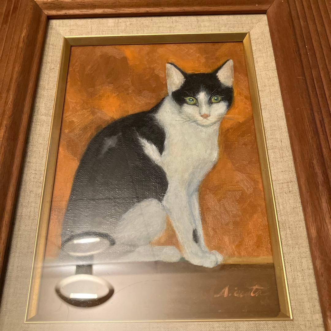 画家 岩田明美さんの引き込まれる美しさの『猫』の油絵（原画）