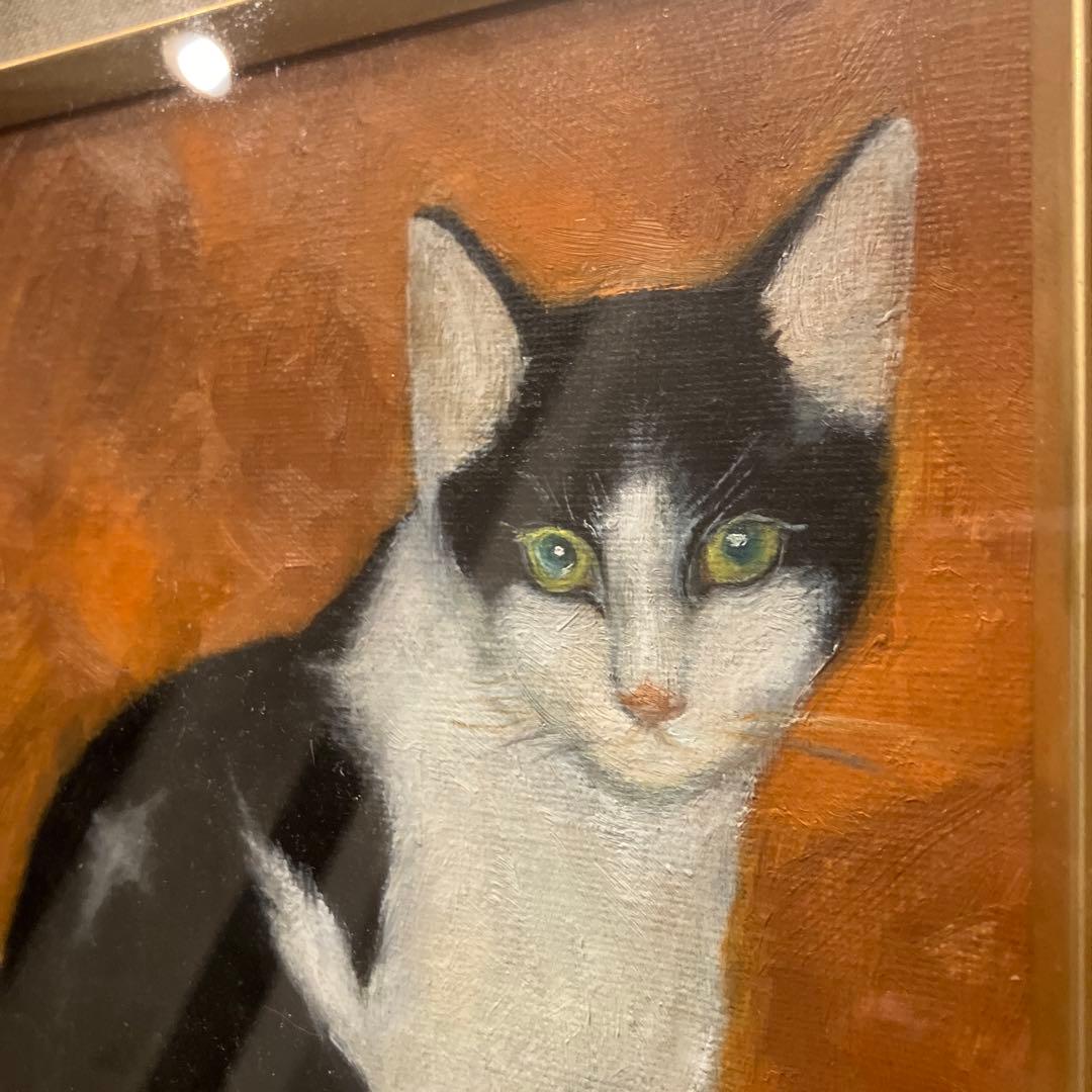 画家 岩田明美さんの引き込まれる美しさの『猫』の油絵（原画）