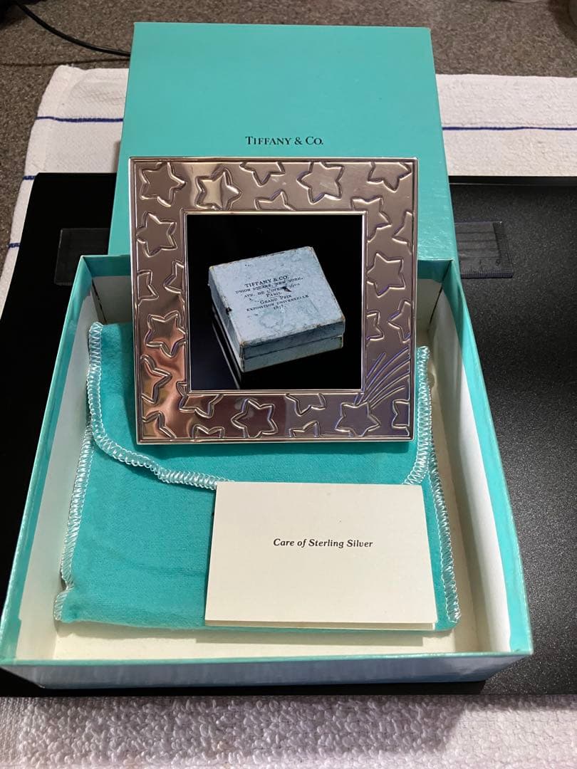 Tiffany & Co. スターリングシルバー フォトフレーム ダイヤモンドポイント 正方形フレーム スターリングシルバー | Tiffany