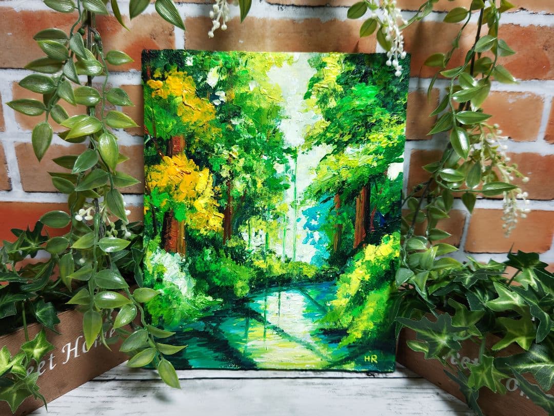 油絵 絵画 【森の湖】 油絵 絵画 【森の湖】 絵画 HR 通販 15253546｜Creema(クリーマ