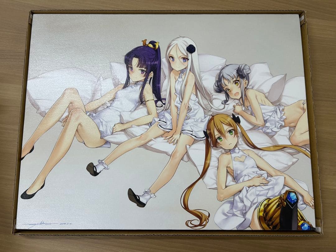 直筆サイン入り大槍葦人 キャンバスアート 四艶少女画展受注生産 大槍葦人 直筆サイン入りカラー複製イラスト