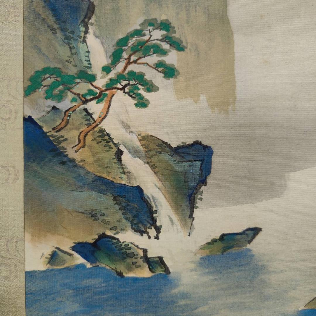 真作/景舟/蓬莱山図/山水/横物/桐共箱付/布袋屋掛軸A-344 - メルカリ