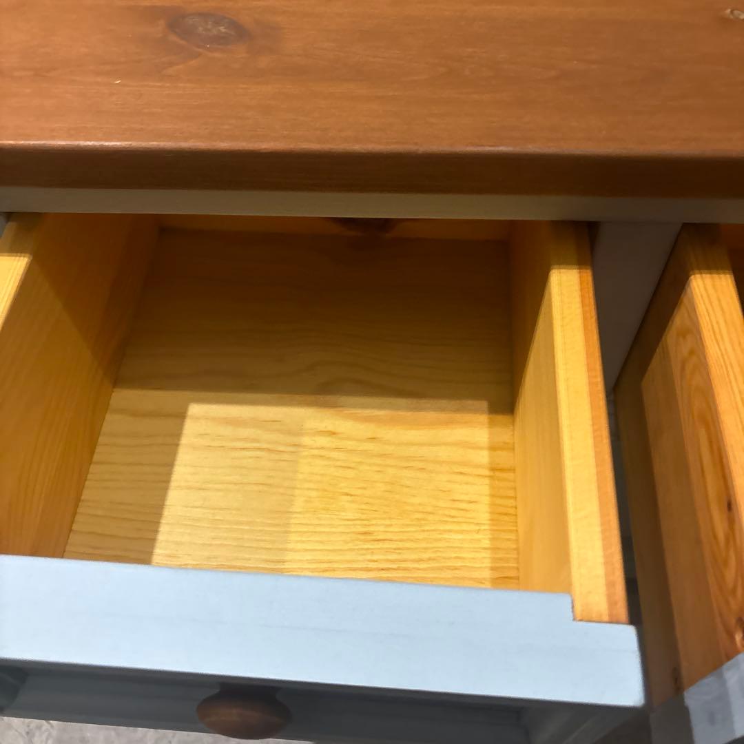 シャビーシック 木製チェスト 3段｜アンティーク調｜グレー×ナチュラル