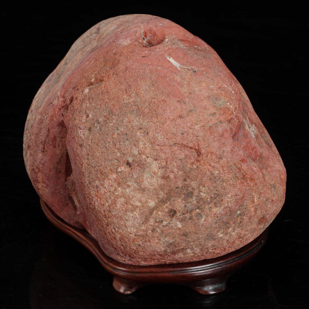 赤玉石 赤石 碧玉 在銘台座付 2.3kg 鑑賞石 原石 天然石 飾石