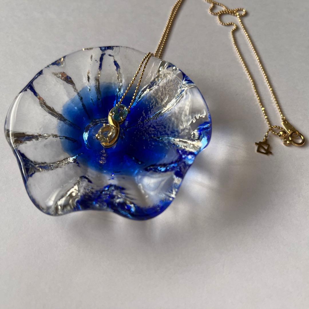 オーラソーマジュエリー K18 ネックレス ブルートパーズ グリーン