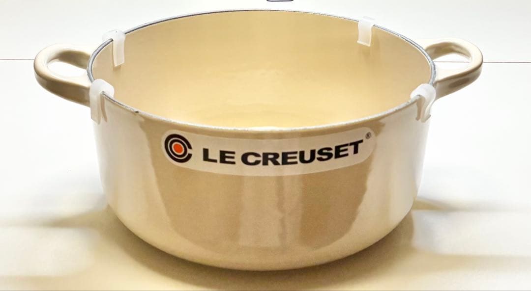 LE CREUSET ル・クルーゼ ココットロン20cm クリーム 取手シルバー