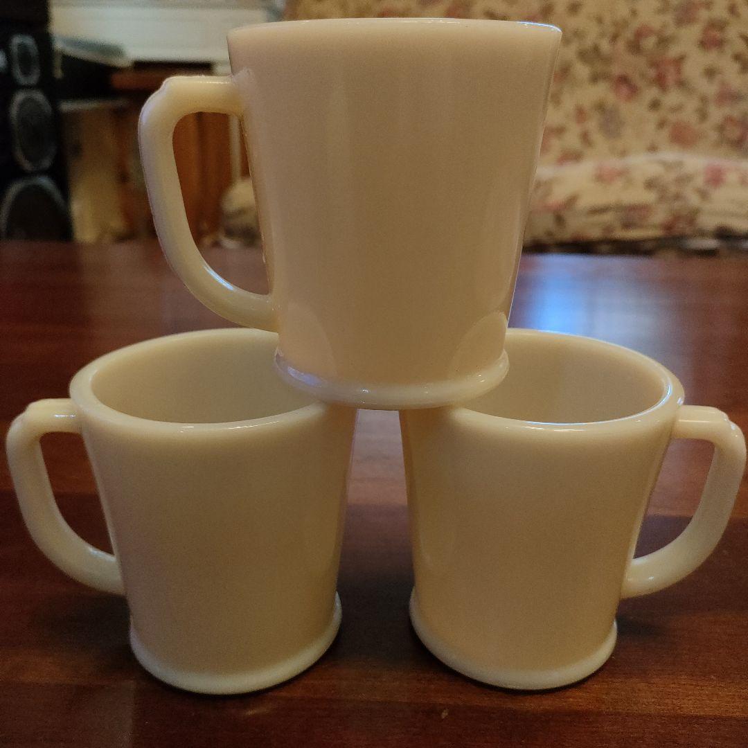 fire king アイボリーワナビーマグ　3個セット Fire-King スタッキングマグ Peanuts [HOT CHOCOLATE] ライト