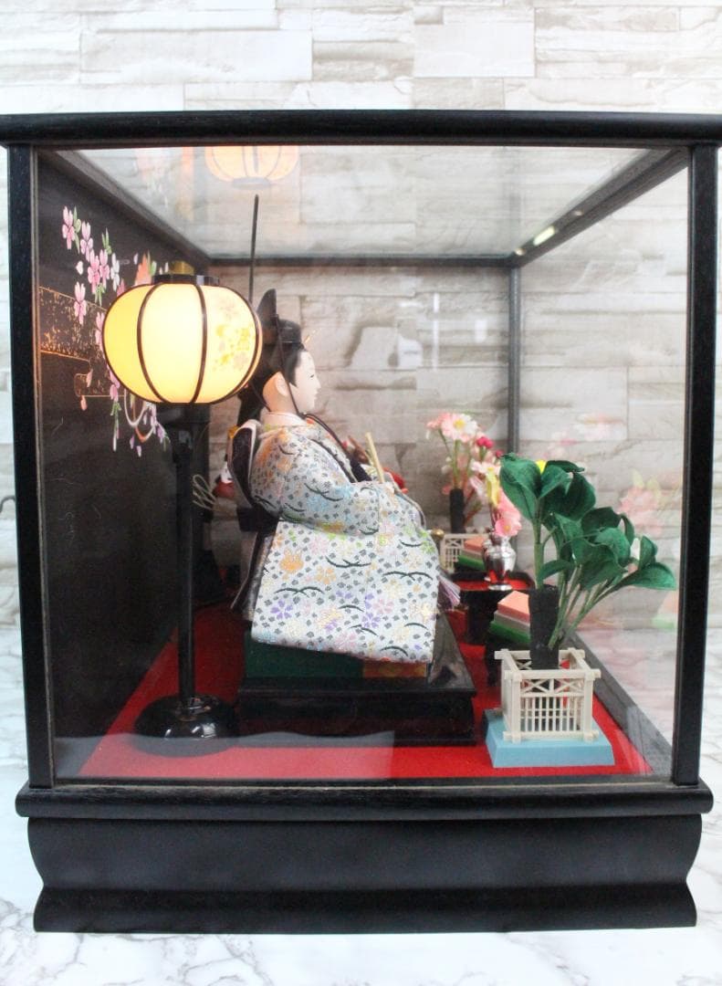 ♡雛人形 加茂芳春 御雛 ライト・オルゴール ガラスケース付 EE0H01008
