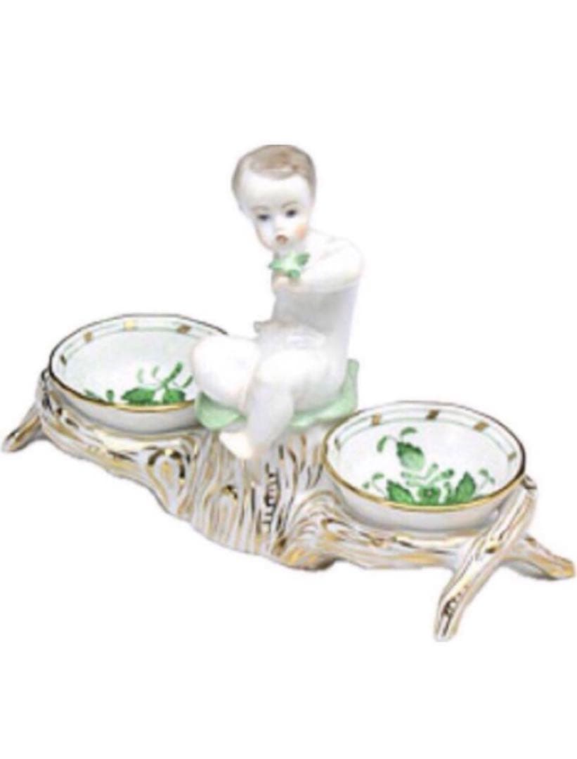 HEREND ヘレンドアポニーグリーンエンジェルセラーソルト＆ペッパー