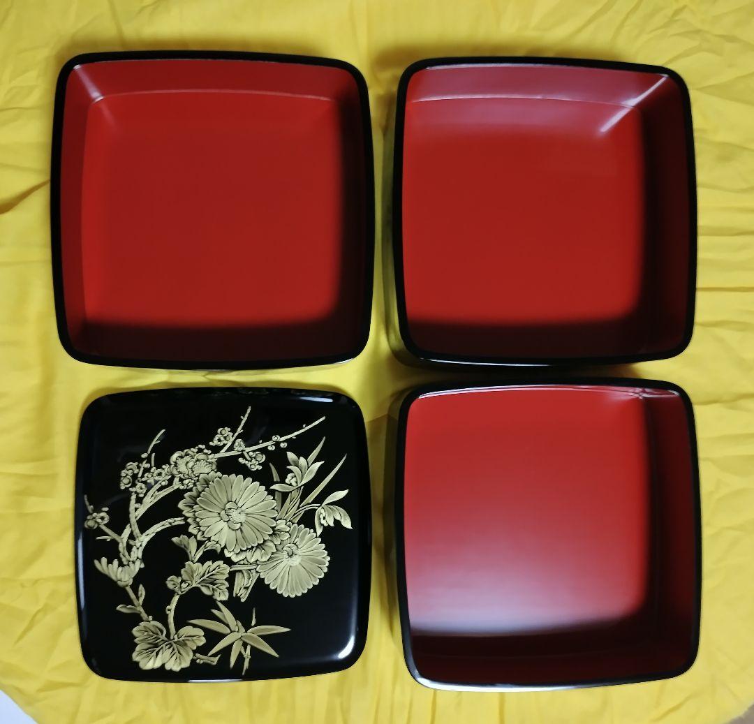 輪島塗 四君子沈金 胴張 三段重 - メルカリ