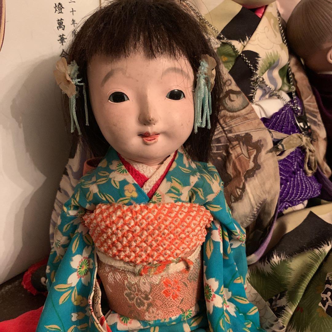 送料込み!! 市松人形 いちまさん　昭和レトロ　お人形　骨董　訳あり 12号サイズの市松人形、着せ替えました #市松人形 #松乾斎東光 #創作