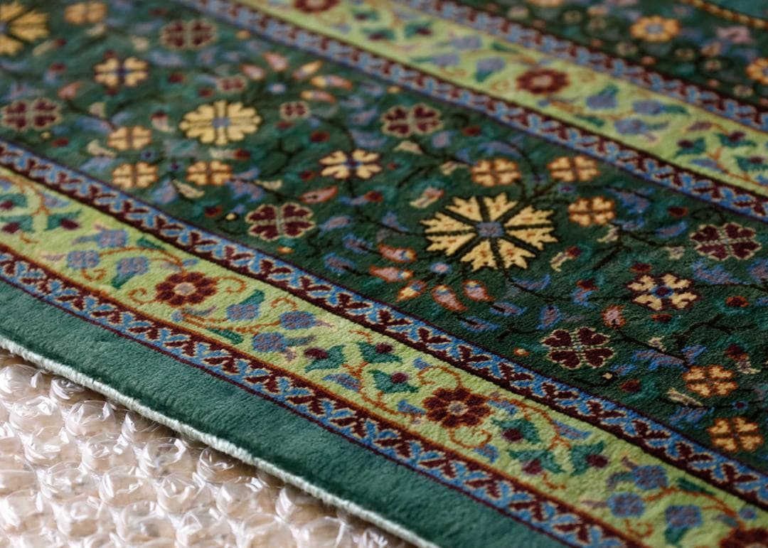 最高級 ペルシャ絨毯 クム産 アルサラーニ工房 シルク100% 148×96cm