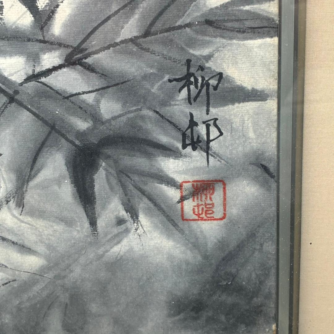 牛の墨絵画 モノトーン 特大サイズ 140×113㎝ 25265