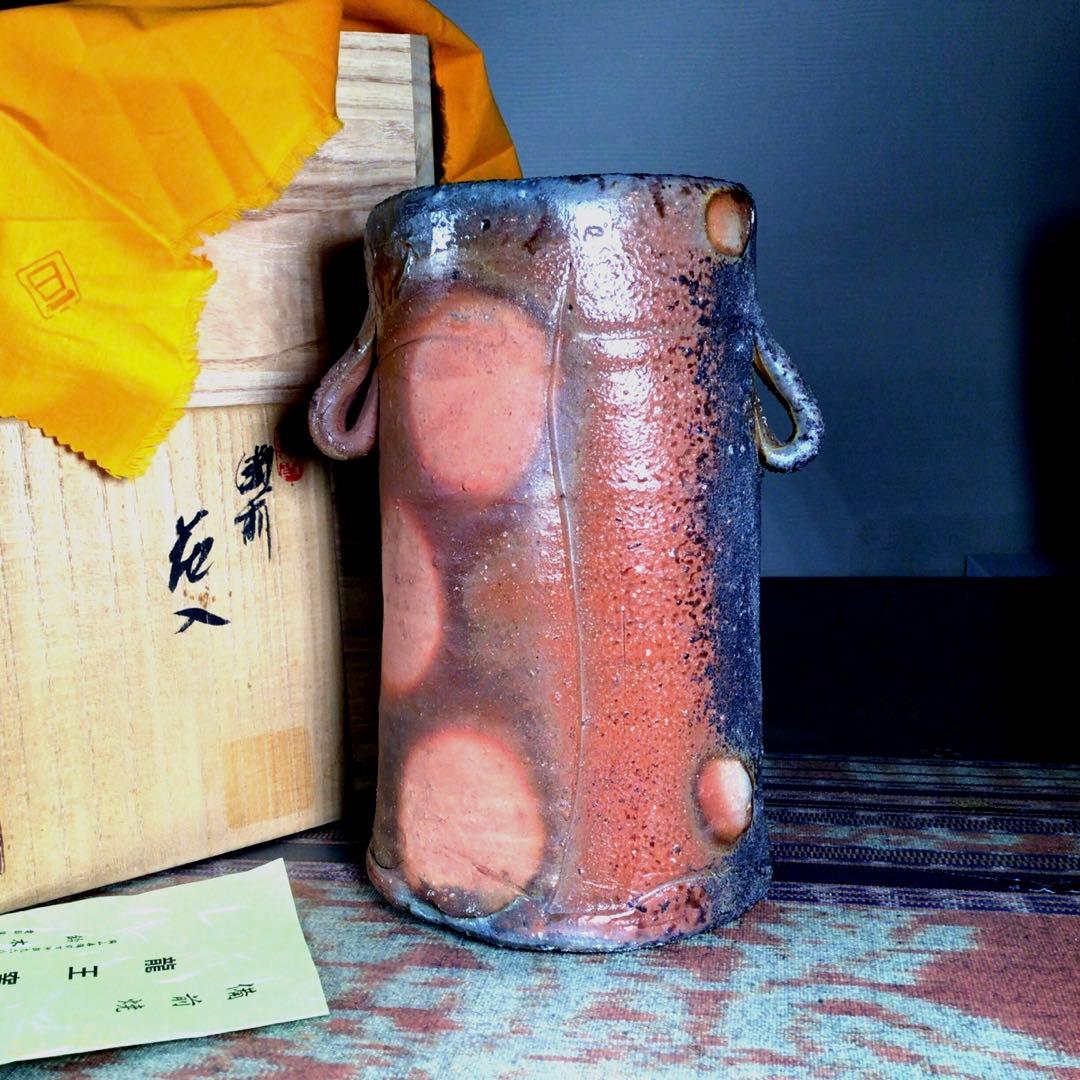 『冬うー特価』　備前焼　鈴木勝詞　花瓶 備前焼 鈴木勝詞作 鶴首花入 花瓶 | つちや陶器店