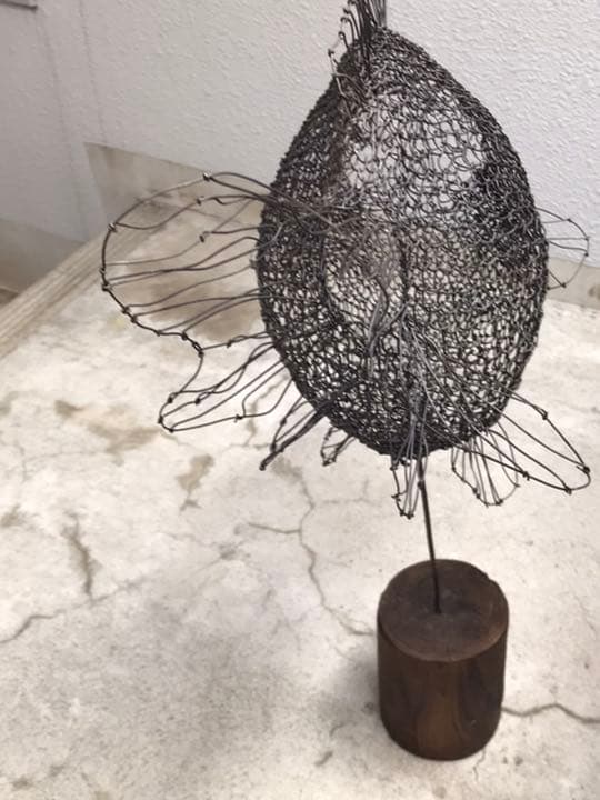 迫力超リアル作家物 立体ワイヤーアート 存在感 オブジェ 黒い