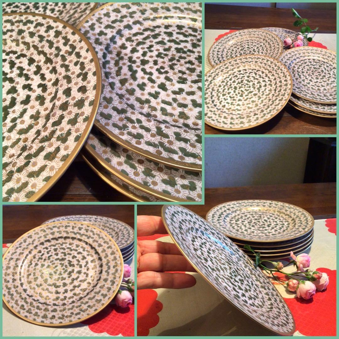 A631 九谷焼 金彩花詰 秀昭 ケーキ皿 ティーセット8点セット - メルカリ