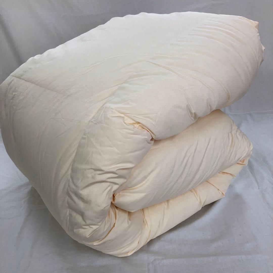羽毛布団 セミダブル ポーランド産ホワイトマザーグース 軽量生地 生成