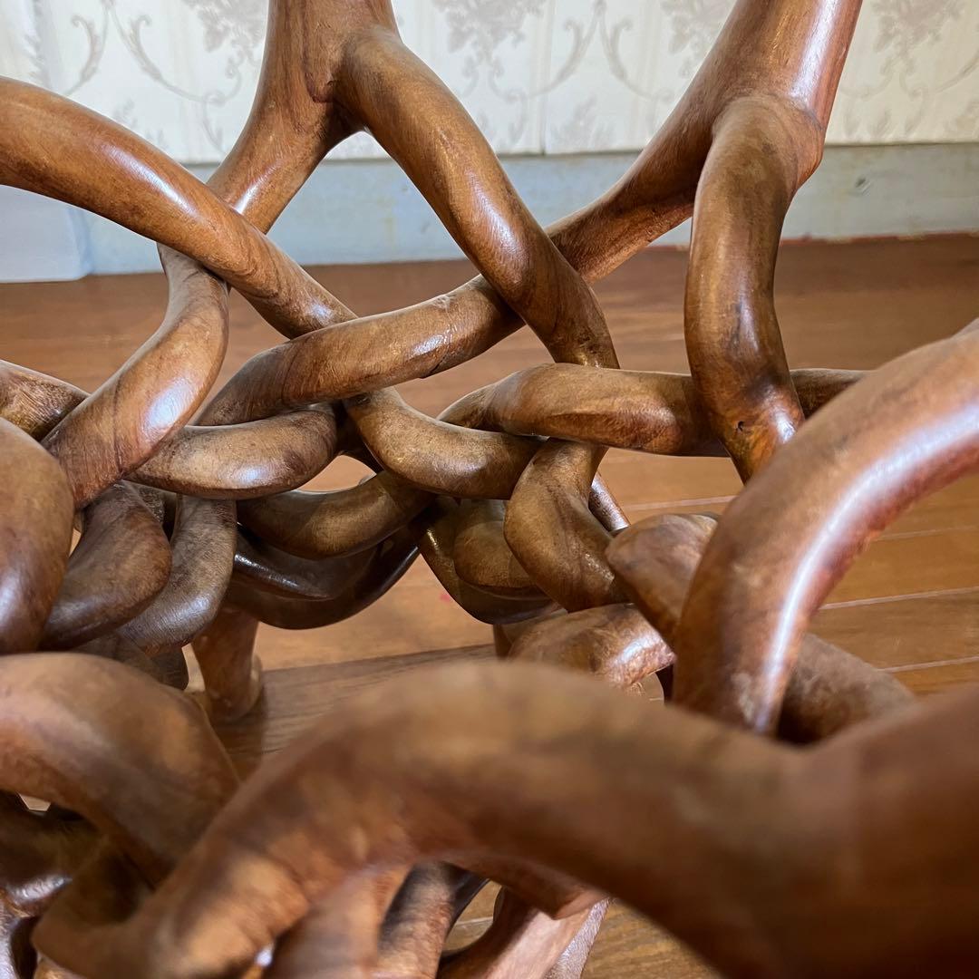 アンティーク】木彫 一本彫り 駱駝型 折り畳み式 花台 ラクダ 置物