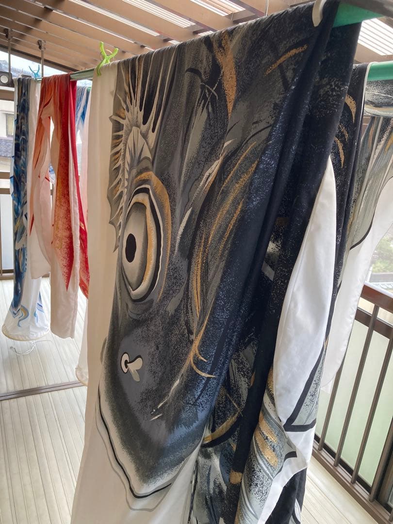 鯉のぼり大家族7点山本寛斎監修作はねぼう12mポールセット（一部品無し）