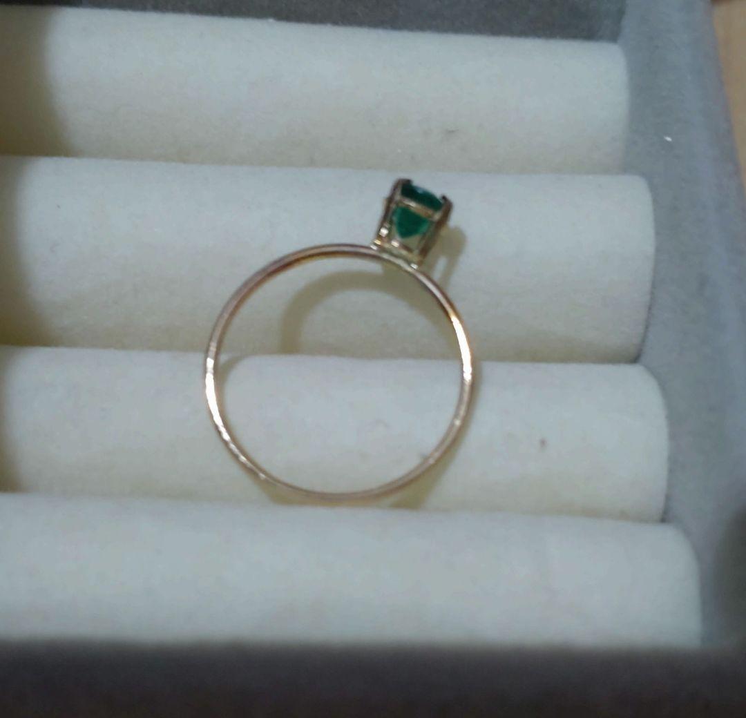『4.6mm』天然エメラルド0.369ct 指輪　11号