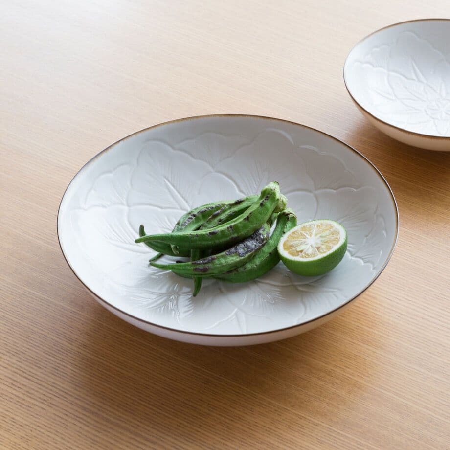 JICON ジコン 花彫浅鉢 大 2枚セット 花彫浅鉢 大 | JICON 磁今 オンラインショップ