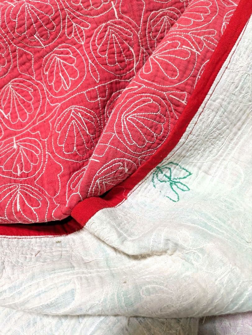 167 ヴィンテージ ラリーキルト / カンタキルト ソファカバー /ラグ 赤