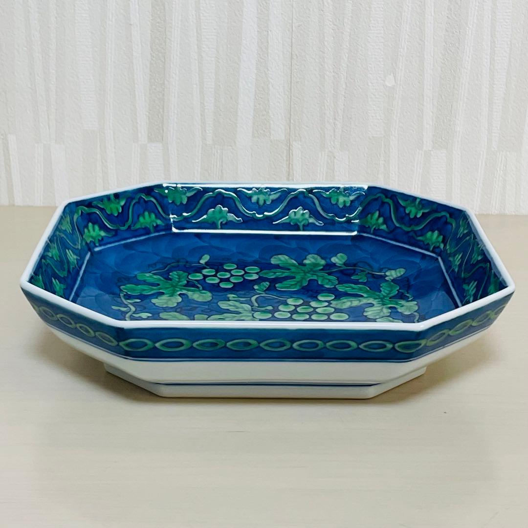 有田焼 源右衛門 緑彩葡萄絵 方皿 深皿 ぶどう - メルカリ