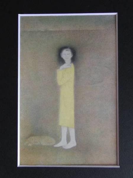 高山辰雄、【少女】、希少な額装用画集より、新品額装付、状態良好