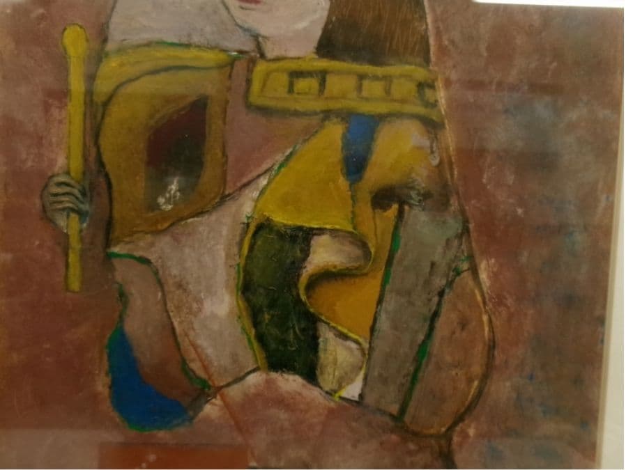 「女王陛下の興行師たちより 」TMサインあり、女性像 油彩 F4 額装