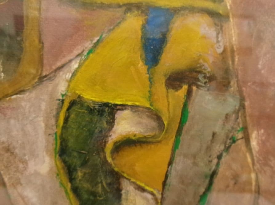 「女王陛下の興行師たちより 」TMサインあり、女性像 油彩 F4 額装